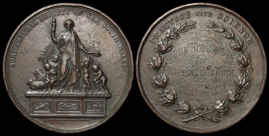 AUSTRALIA New South Wales 1878 Agricultural Society Prize Medal.