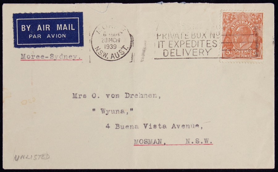 trust AUSTRALIA 1939 Airmail cover KGV franked Moree-Sydney Max 40% OFF 5d..
