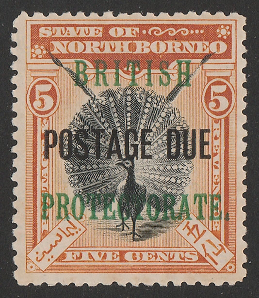 NORTH BORNEO 1902 Postage Due on 'British Protectorate' 5c, perf