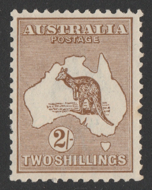 AUSTRALIA 1915 Kangaroo 2 - Brown 3rd Super special price cat ACSC 37 $ . MNH Wholesale wmk.
