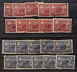 1934 Macarthur Centenary 2d, 2d dark hills, & 3d (100 ea). Mostly G- VFU in bundles cat &pound;1900 = A$3800. (300)