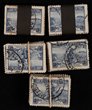 1936 Cable 3d blue in bundles of 100 (500 in total). Mostly G-VFU. SG 162 cat &pound;1750 = A$3500. (500)