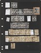 Kangaroos: 1913-40 collection/accumulation on hagners, &frac12;d to 2/ inc various inverted wmks 1d (5), 2d 3rd wmk, 3d 1st wmk, 3d 3rd wmk (2), some varieties noted inc 2d 1st wmk 'retouch upper frame' (1L12), 3d 3rd wmk Die II, 6d 3rd wmk 'bite out of Kangaroo's leg', perf flt, range of small & large OS, some shades, some M/MUH inc 3d Die IIB perf OS (4), 6d brown 3rd wmk (8), noted a range of Melbourne pmk numbers from 1-24 (near comp set). Quantities of 1st wmk &frac12;d (25), 2d (50), 3d (1