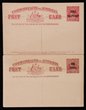 Postal Stationery - Postcards: 1911-54 unused with 1911 KGV 'the left half?', 1918 surch 1&frac12;d on 1d red, 1920 1&frac12;d brown w/o footnote, 1923 same opt 1d on 1&frac12;d, 1924 1d green, 1925 1d green die 3, 1930 1&frac12;d brown, 1938 KGVI 1&frac12;d, 1953 QEII 3d die 2, & 4d/3d green. Generally F-VF UN. ACSC cat $1000. (10).