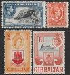 Gibraltar: 1931-85 Mint Collection on Schaubek or lighthouse album pgs in binder. 1931 KGV Rock set. 1935 Silver Jubilee set. 1938-44 KGVI Pic set to &pound;1. 1948 Silver Wedding set. 1953 QEII Pic set to &pound;1. 1960 QEII Pic set to &pound;1. 1967-69 QEII Ship set to &pound;1. 1971 QEII Pic set-tenant set to &pound;1. 1977-82 QE Fish & Flowers set to &pound;5.Commems appear comp inc M/S sheet issued. VF fresh M/MUH, post 1970 appears MUH. SG cat &pound;1000+ = A$2000+. (500 + 24MS).