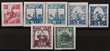 Korea: 1950 Korean War revenues 5w blue (2 shades), 10w red, 50w blue (2 shades), 500w maroon & 1000w green, 1st imperf on normal paper, others roul on rice paper. VF UN as issued. Bft ex3-9. Prepared for use in communist occupied areas of South Korea & rather scarce. (7)
