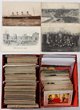 Extensive collection of vintage cards in two shoeboxes mostly Great Britain pre 1920. Vast range of scenes inc London street scenes, Architecture inc Bridges, Castles, etc. Seaside scenes inc Bournemouth, Bognor Regis, Ilfracombe, Isle of Man, Land, similar. Some foreign inc Japan, France inc WWI censor, Ceylon etc. Some later humorous. A colourful collection mostly F/VF. Vast majority in colour. (550+, 22 photos)