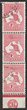 1d Red, Die II, plate F, vert JBC Monogram strip of 3 with DOUBLE perfs horizontally between with lower 2 also DOUBLE perf vertically. VFU. SG 2d(var). ACSC 3(F)b, ba, zc cat $4000+. Unique combination. 2026 Ceremuga AIEP photo cert. (P)
