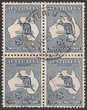 2&frac12;d Light bluish Indigo blk of 4. VFU appearance, minor imperfections, light registered Sydney 18 NO 15. SG 4 cat &pound;96++. ACSC 9B cat $160++. Multiples are scarce. Ex Sandy. (4).
