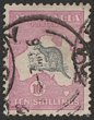 10/- Grey & pink. Postally FU, 'Sydney 1 MR 16' cds, W/C. SG 14 cat &pound;750. ACSC 47A cat $1100. (P)