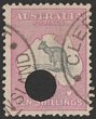 10/- Grey & pink with Telegraph puncture, Cleveland QLD cds. SG 14 cat &pound;750. ACSC 47A cat $1100 both for normal. Ex Sandy.