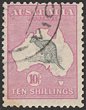 10/- Grey & pink. F-VF CTO part 'Melbourne 25 AP 13' cds quarter strike, with gum. SG 14 cat &pound;750. ACSC 47Awa(var) cat $2000. Only 400 of this CTO prepared for UPU specimen distribution (P)