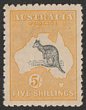5/- Grey & yellow. VF MLH, well centred. SG 30 cat &pound;1000 = A$2000. ACSC 43A cat $1500. (P)