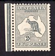 2d Grey Die I wmk INVERTED. F-VF MUH left gutter marginal. SG 35bw cat &pound;95 as M, should be at least double, &pound;190 MUH. ACSC 7Ba cat $375.