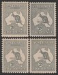2d Grey listed varieties 'retouch upper R frame' (1L12), 'scratch E to map' (2L28- 2) & 'scratch under P' (2R10). W/C, F-VF MLH, 1 with darker gum, another sl tropicalisation. SG 35(var) cat &pound;200+, plus premium for varieties. ACSC cat $485. Ex Sandy. (4)