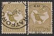 3d Olive Green Die I (2) (shades) wmk INVERTED. VFU W/C. SG 37cw cat &pound;100. ACSC 13Ca & 13Da cat $350. Ex Sandy. (2).