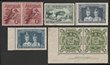146 · Collection 1914-65 in 3 s/books Mint & Used. Inc 1914 6d Kookaburra pr M, 1932 5/- Bridge CTO, 1934 VIC Cent set perf 10&frac12; M, 1935 2/- Jubilee M, Robes thick paper set & thin paper set MUH, 1949-50 Arms in imprint prs MUH (hinged in margin) inc &pound;2 with 'roller flaw' variety & others. ACSC cat $2700+. Plus a range of Imp blks/prs/ Also inc s/books with 1930s 2d, 3d Commems Used with many extras. Possible pmk interest. Inc QE 1959 1d slate-purple in complete sheet. A useful lot, largel