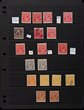 286 · KGV. 1914-30 &frac12;d to 5d selection on hagner, including 1d red Die III, 1&frac12;d intense deep scarlet FU, 4d lime yellow (2 MLH, 1 FU), several 1&frac12;d scarlet varieties, 1d carmine large multiple wmk & pr deep carmine aniline perfin OS NSW. SG cat &pound;1,100+ not counting 1d LM wmk & 1&frac12;d shade & varieties. ACSC cat $4,000. Mostly F-VF MLH plus few FU. Nice selected examples. (30+)..