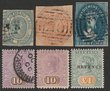 Tasmania: 1853-1912 collection inc 1853-54 QV Courier 1d & 4d (3 cut to shape). 1855 QV Chalon 4d (4), wmk Star imperf & 1856-57 2d & 4d (3). 1857-67 QV Chalon imperf to 1/- plus shades & pmks. 1863-71 QV Chalon perf to 1/- plus perfs & shades. 1871-96 QV Sideface vals to 5/- plus wmks & perfs. 1892-99 QV Tablet to &pound;1 plus 1906 10/- M. 1899-1912 Pic to 6d plus wmks & printings. 1863-80 St George & Dragon to 10/- perf. 1880 Platypus to 1/-. 1900 Revenue opt vals to &pound;1. Mostly G-VF M/U