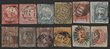 335 · Australian States. 1850-1912 collection with NSW 1850 Sydney View 1d (2), 2d & 3d. 1851-55 QV Laureate 1d (4), 2d (5), 3d (4), 6d (4) & 8d. 1854-59 QV Diadem vals to 1/- imperf. 1860-72 QV Diadem vals to 1/- perf. 1856 QV Registered (6d) imperf (3) & 1860-63 perf (4) inc shades. Queensland 1882-95 QV large Chalon 5/- & &pound;1. Victoria selection from 1858. Mixed condition but many G-VFU. SG cat &pound;6000+ = A$12,000+. (130) (P)