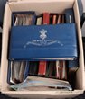 434 · Carton lot with British Empire omnibus collections (3) for 1937 KGVI Coronation M/U in Westminster album, 1946 Victory & 1953 QEII both appear comp M in 2 small s/books. SG cat &pound;430. World, mostly Thematic collection, in large s/book with wide range of Pics & Commems, plus 30 M/sheets. Australian pre-decimal in 48pg KEK s/book inc 1934 Vic Cent 1/- (4), KGVI to 5/- Robes. Arms sets to &pound;1 (3), 1950s 2/- Commems (40) & Cattle 5/- (40) cream & white papers, plus dec FDC (200) inc Commem