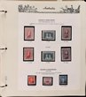 58 · 1913-80s collection in Seven Seas album with illustrated hingeless pgs. Inc Kangaroos to 2/- maroon, KGV Heads to 1/4, fairly complete 1935-40 Commemorative sets complete, 1938 Robes 5/- to &pound;1, both paper sets, 1949 Arms 5/- to &pound;2, 1964 Navigators 4/- to &pound;2 set with both papers, sparse in decimals, few errors in classifications. Mainly FU-VFU, about 10% F-MLH. SG cat &pound;1350+ = A$2700. ACSC cat $2200+. Reserved below replacement cost of album. (400+)