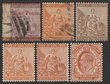 South Africa - Cape of Good Hope: 1868-1904 group good range of Hope Seated with 1868 4d on 6d deep lilac variety 'fonr' for 'four' used & with values to 5/- both M&U & 1902-04 KEVII set to 5/- M. Mostly F-VF. SG cat &pound;2300+ (32). (P)