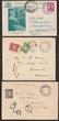 Tristan da Cunha: 1921-62 cachet covers with type III to England taxed with Due h/s & Due 2d affixed & another tying GB KEVII 1d to London, type Variety stampless to England, taxed, &frac12;d & 1d Dues tied Plymouth 1937 cds. Type VI tying GB & South Africa stamps. Type VII tying St Helena Victory 2d & South Africa 1d pictorial Postcard, both wmk 'Capetown Kaapstad Paquebot 15 MAR 48' cds & another tying Canada 2c vert coil pr imperf horiz. 1948 boxed type 9 with tax h/s & finally type XI franke