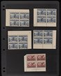 70 · 1927-36 pre-decimal collection on hagners, including 1930 1&frac12;d Sturt plate numbers 1-8 in blocks of 4, 3d Sturt plate numbers 1-2 in blocks of 4, 1930 2d Kingsford Smith plate numbers 2, 4, 6 & 8 in blocks of 4, 3d plate numbers 1-3 in blocks of 4, 1935 2d ANZAC plate 1, 2 & 3 blocks of 4, 1935 2d Jubilee plate No. 2 marginal single with unusual ink flaw, 1936 3d Submarine Cable plate No. 1, 4 positions in blocks of 4, 1927 1&frac12;d Canberra block of 4 with commercial Abbotsford, VIC FD 