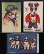 Great Britain artist Louis Wain 'Dogs' (6 diff) inc Tuck, Davidson Bros & E S London. Very scarce, cost vendor up to $90 each! F-VF condition. (6)