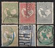 &frac12;d Green, 1d red, 2d grey, 3d olive, 6d blue, 1/- green wmk inverted, 1/- is scarce commercially used. G-FU. SG 1w-11w(var) cat &pound;684. ACSC cat $1875.