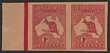 1d Red, Die I, marginal IMPERF plate proof pr with Jubilee line, on thick buff paper. Superb UN as issued, free of the normal wrinkles, all 4 large margins. SG 2(P). ACSC 2PP(1) cat $1150+ as singles. Premium piece. (P)