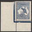 2&frac12;d Light bluish-indigo bottom left marginal single with early state of heavy coastline to WA (2L55). Fresh F-VF MUH. SG 4(var). ACSC 9B(2)da cat $400. (P)