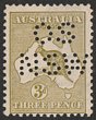 3d Olive-green, Die I, perf OS NSW. F MUH. SG 5. ACSC 12C cat $675 as normal.