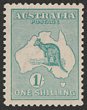 1/- Bright Blue Green. Fresh VF MUH. SG 11a. ACSC 31B cat $2500. (P)
