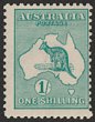 1/- Bright blue-green. Fresh F MU. SG 28(var). ACSC 31B cat $2500. (P)