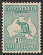 1/- Bright blue-green. W/C VF M, cpl toned perfs. SG 28 cat &pound;225. ACSC 31B cat $500. (P)