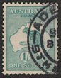 1/- Green (aniline). F U. SG 28(var). ACSC 31E cat $500. (P)