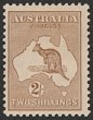 2/- Light brown. F M. SG 29 cat &pound;800. ACSC 36 cat $1500 (P)