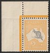 5/- Deep grey & chrome top left marginal single. Suntanned gum, W/C MUH, sl perf glazing, VF appearance. SG 30(var). ACSC 43B cat $6500. (P)