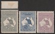 2d Grey, 2&frac12;d Blue, 9d pale violet Die IIB F-VF MUH. SG 35, 36, 39b. ACSC 7B, 11A, 27B cat $650. (3).