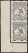 2d Grey Die 1 pr, lower variety 'retouched left frame & shading NW of map' (early state). VF 1 M/1 MUH, variety MUH. SG 35(var). ACSC 7(1)k cat $485+ for M singles plus premium for MUH. (P)