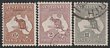 6d Deep chestnut, 2/- maroon & &pound;1 grey. New Colours set: VFU, with 1st 2 CTO, &pound;1 superb centring. SG 73-75 cat &pound;400+. ACSC cat $700+. (3) (P)