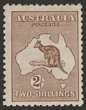 2/- Dull brown. F-VF M. SG 41 cat &pound;300. ACSC 37C cat $500. (P)