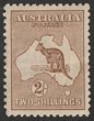 2/- Brown. F-VF M, horizontal crease. SG 41 cat &pound;300. ACSC 37A cat $475. (P)