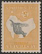 5/- Grey-black & yellow-orange, wmk INVERTED & variety 'Spencer's Gulf short & thick' (L55). VF MLH W/C. SG 42w(var) cat &pound;1200+, plus premium for variety. 44Ba(D)i cat $2500 for INVERTED wmk, should be +50% premium for positional variety, est cat $3750+. Ex Sandy. (P)