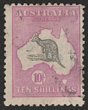 10/- Grey & aniline-pink. GU. SG 43a cat &pound;325. ACSC 48B cat $425. (P)